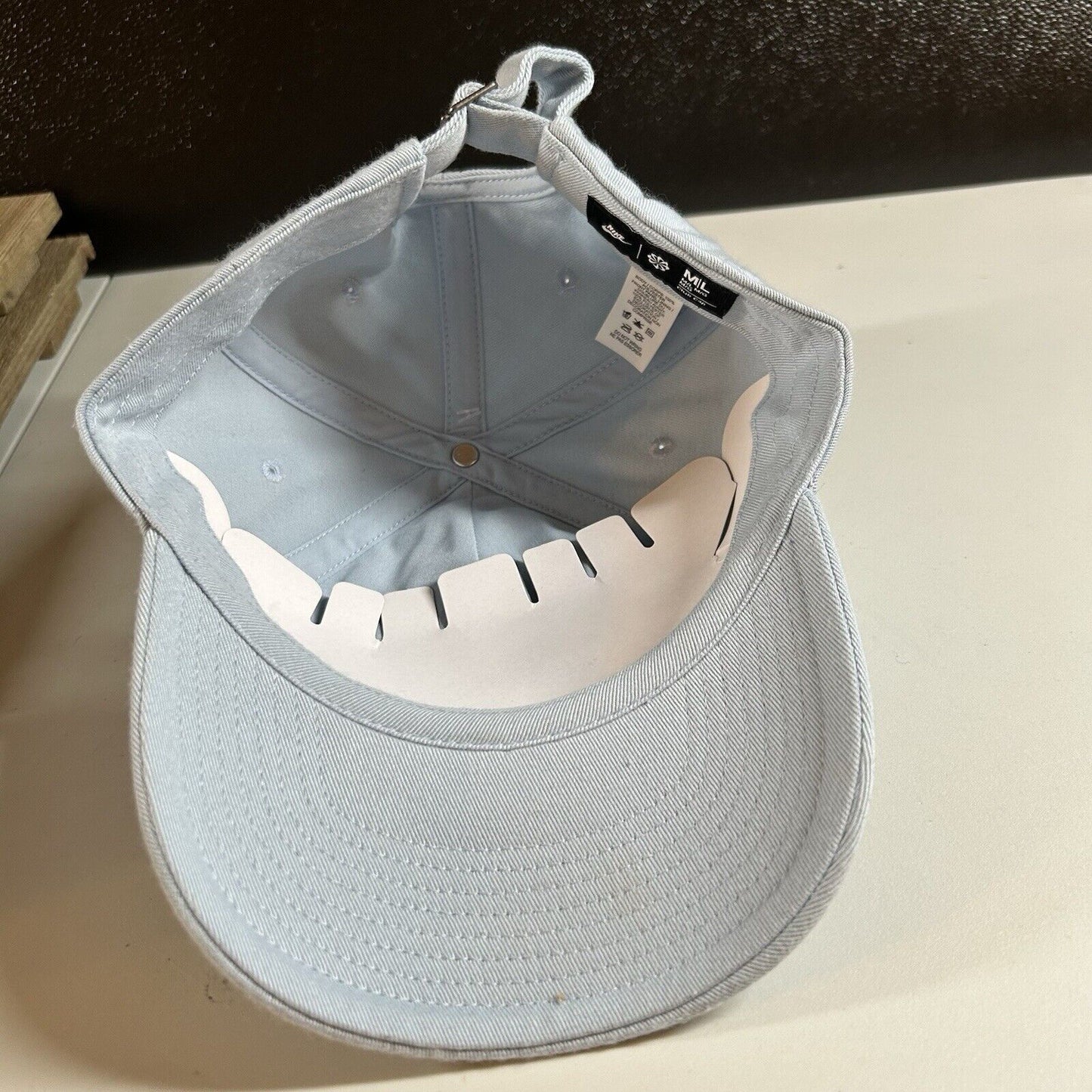 Nike Club Hat Cap Adult Medium Large Light Blue Strapback Swoosh Adjustable NEW