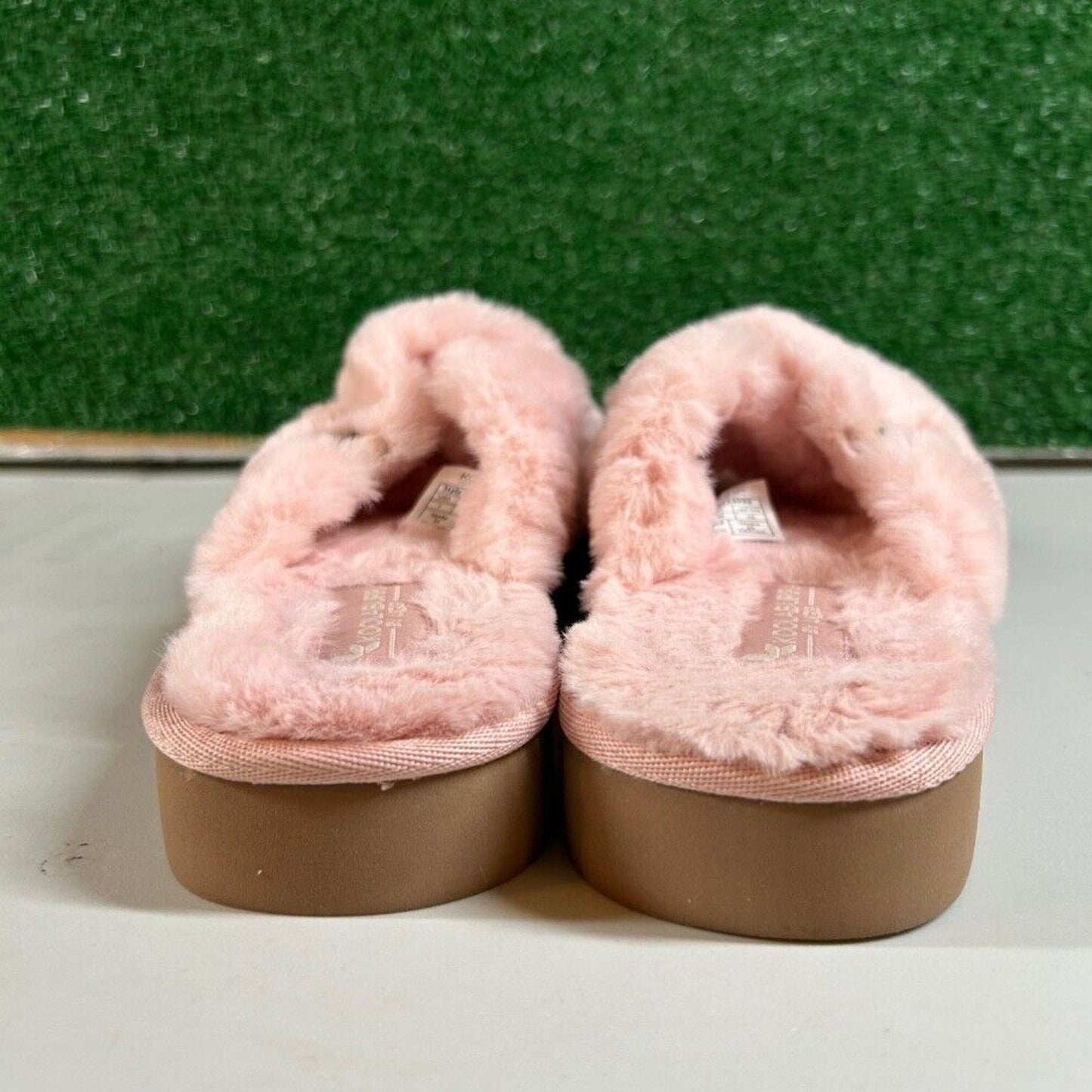 Koolaburaa Ugg Furr-ah Fluff Slides Pink Faux Fur Open Toe Slip On Womens 7