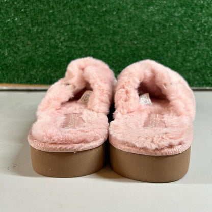 Koolaburaa Ugg Furr-ah Fluff Slides Pink Faux Fur Open Toe Slip On Womens 7
