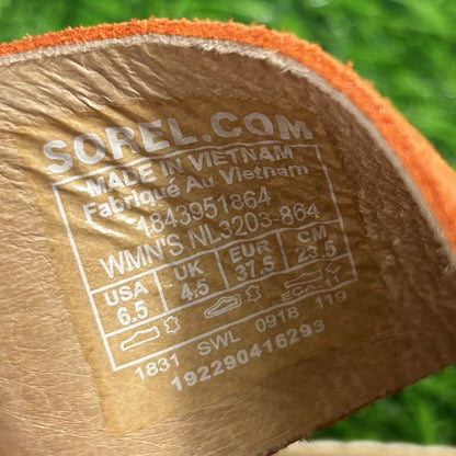 Sorel Ella Zing Sandals Womens 6.5 Orange Red Criss Cross Strappy Casual Comfort