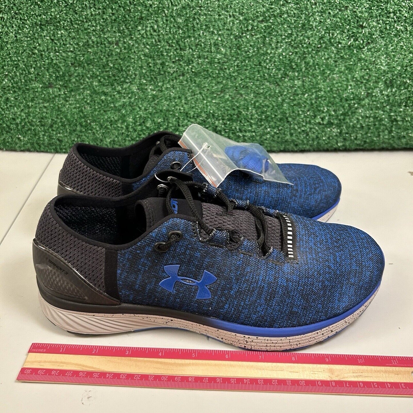 Under Armour Charged Bandit 3 Mens 9.5 Blue Black Shoes Sneakers Athletic NEW