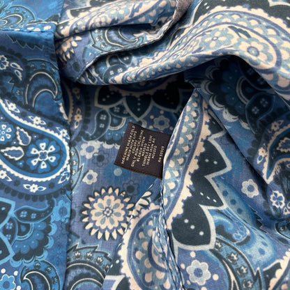 Cremieux Shirt Mens Medium Blue Paisley Button Up Long Sleeve Stretch NEW $59