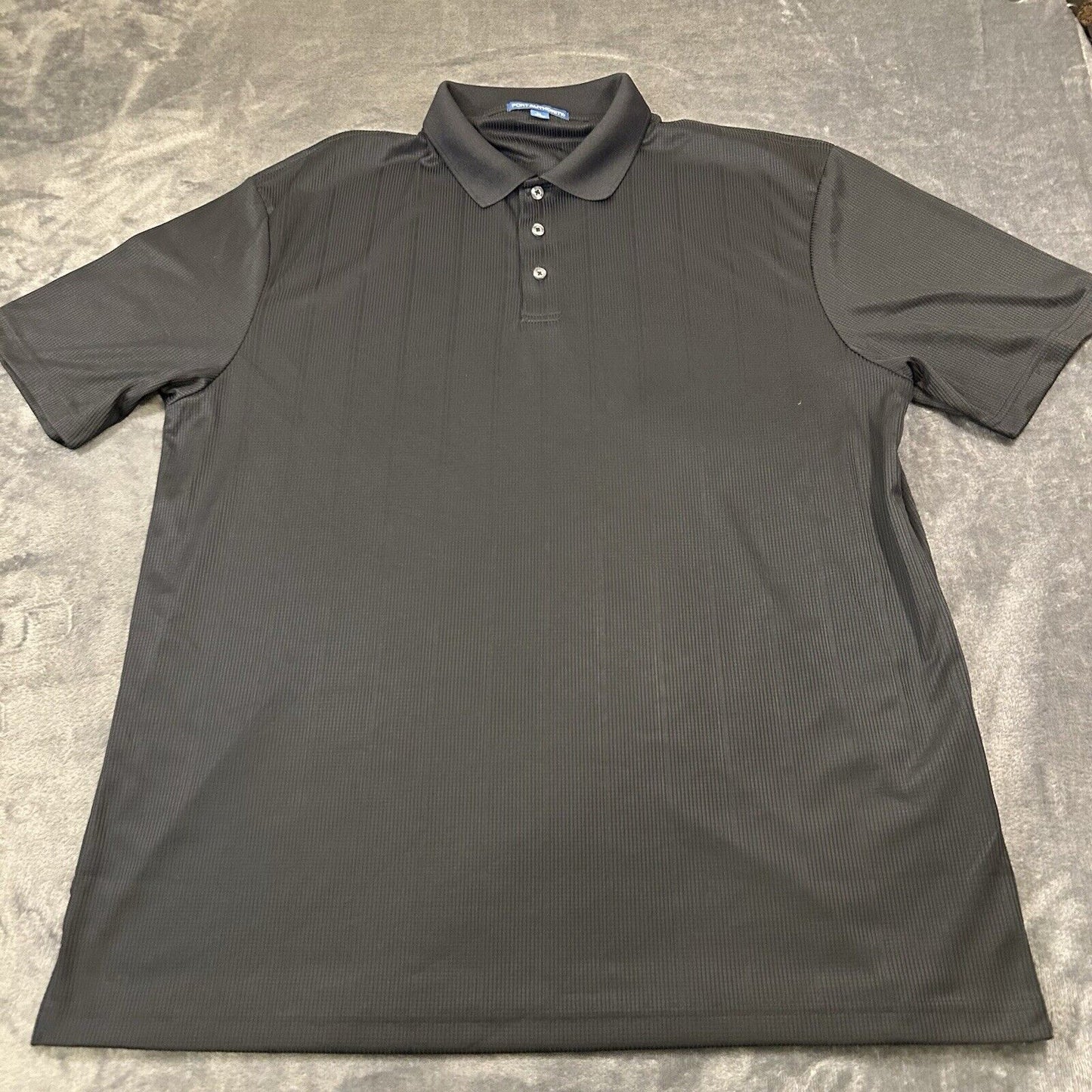 Port Authority Polo Shirt Mens Extra Large Black Short Sleeve Golf Casual