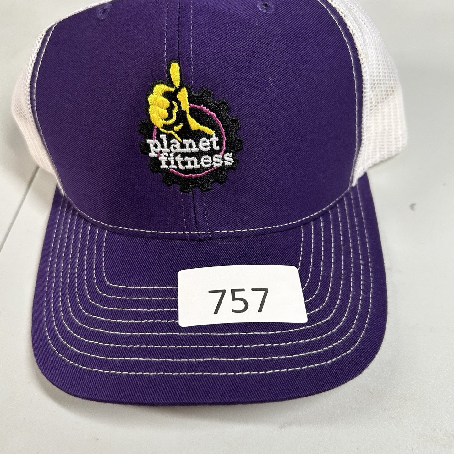 Planet Fitness Trucker Hat Cap Mens Snapback Purple White Employee Adjustable