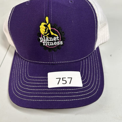 Planet Fitness Trucker Hat Cap Mens Snapback Purple White Employee Adjustable
