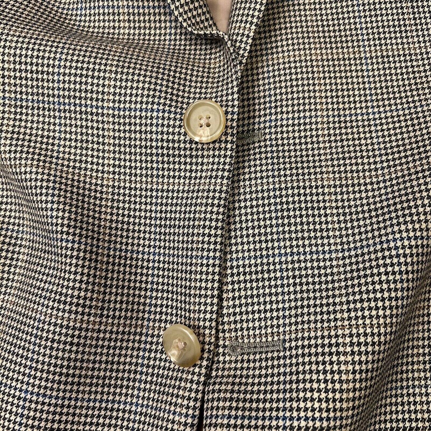 Lauren Ralph Lauren Suit Jacket Mens 44R Brown Black Houndstooth 100% Wool