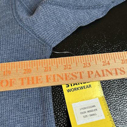 Stanley Workwear Shirt Mens Small Blue Long Sleeve Thermal Heather Comfort NEW