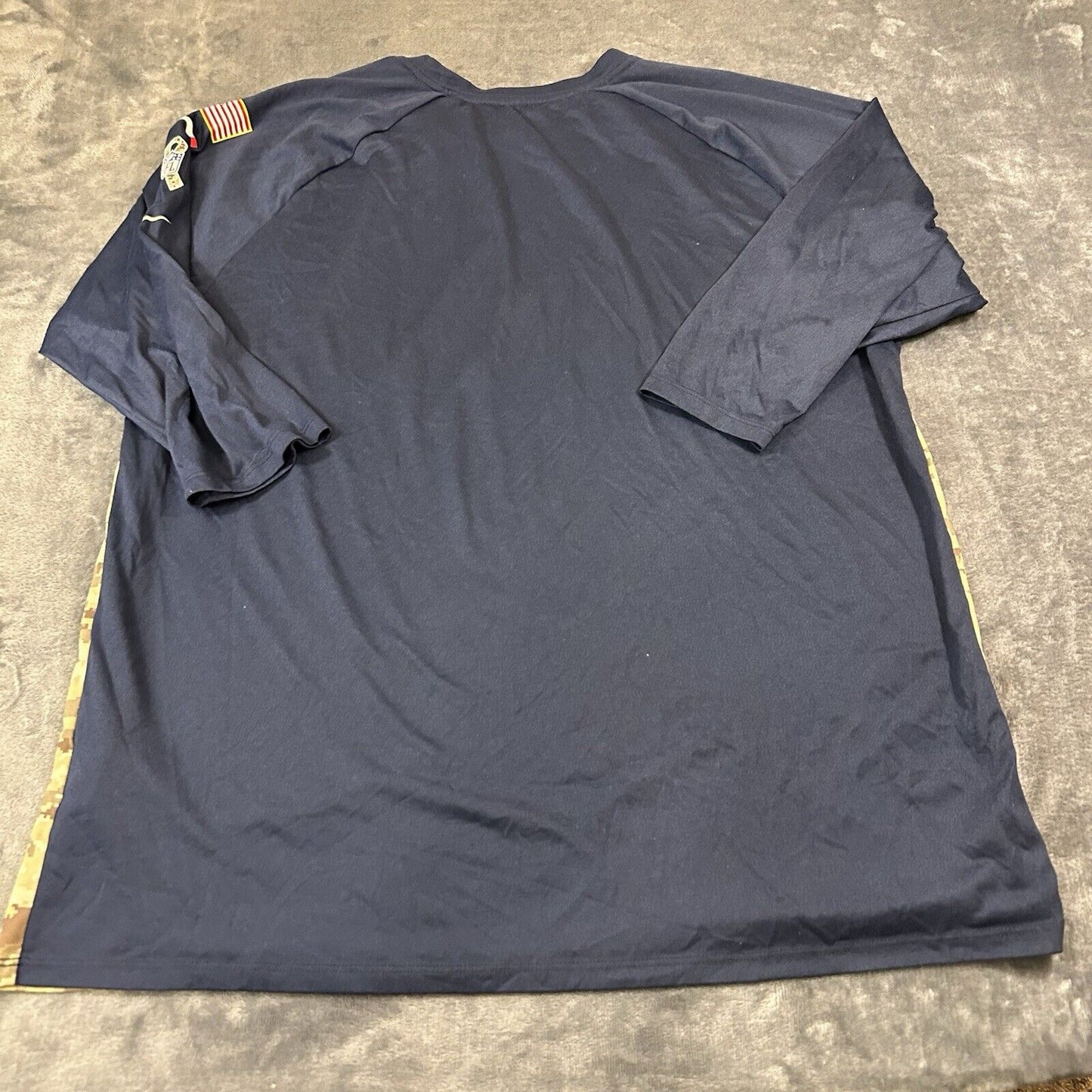 Nike On Field New England Patriots Shirt Mens XXL 2XL Green Blue Camo 3/4 Sleeve