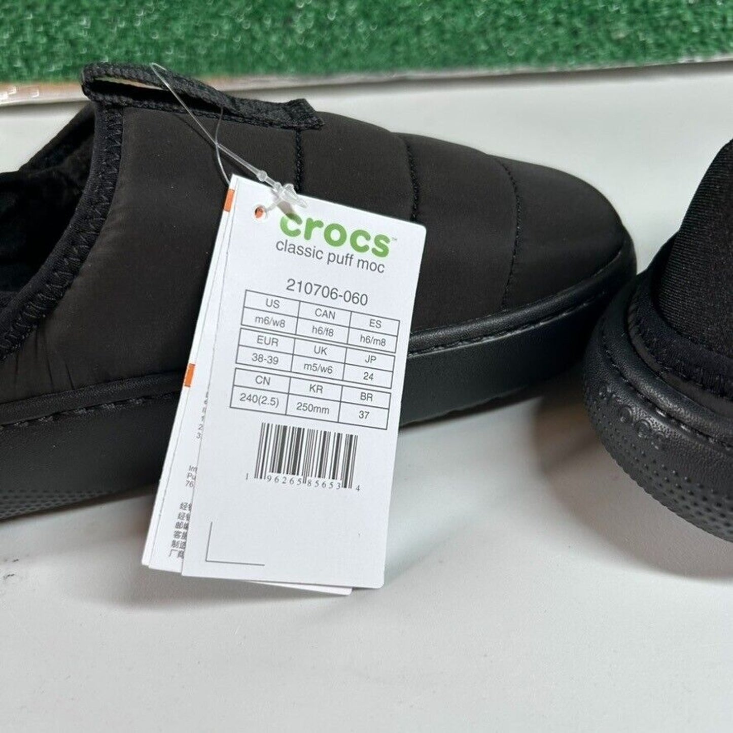 Crocs Classic Puff Mocs Black Slip On Casual Comfort Shoes Lined Womens 8 New