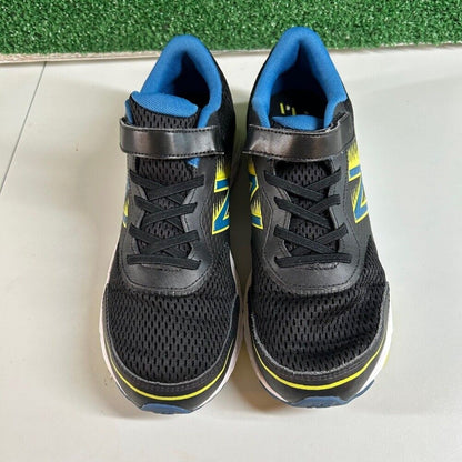 New Balance 680v6 Running Shoes Hook & Loop Athletic Sneakers Black Blue Kids 7Y