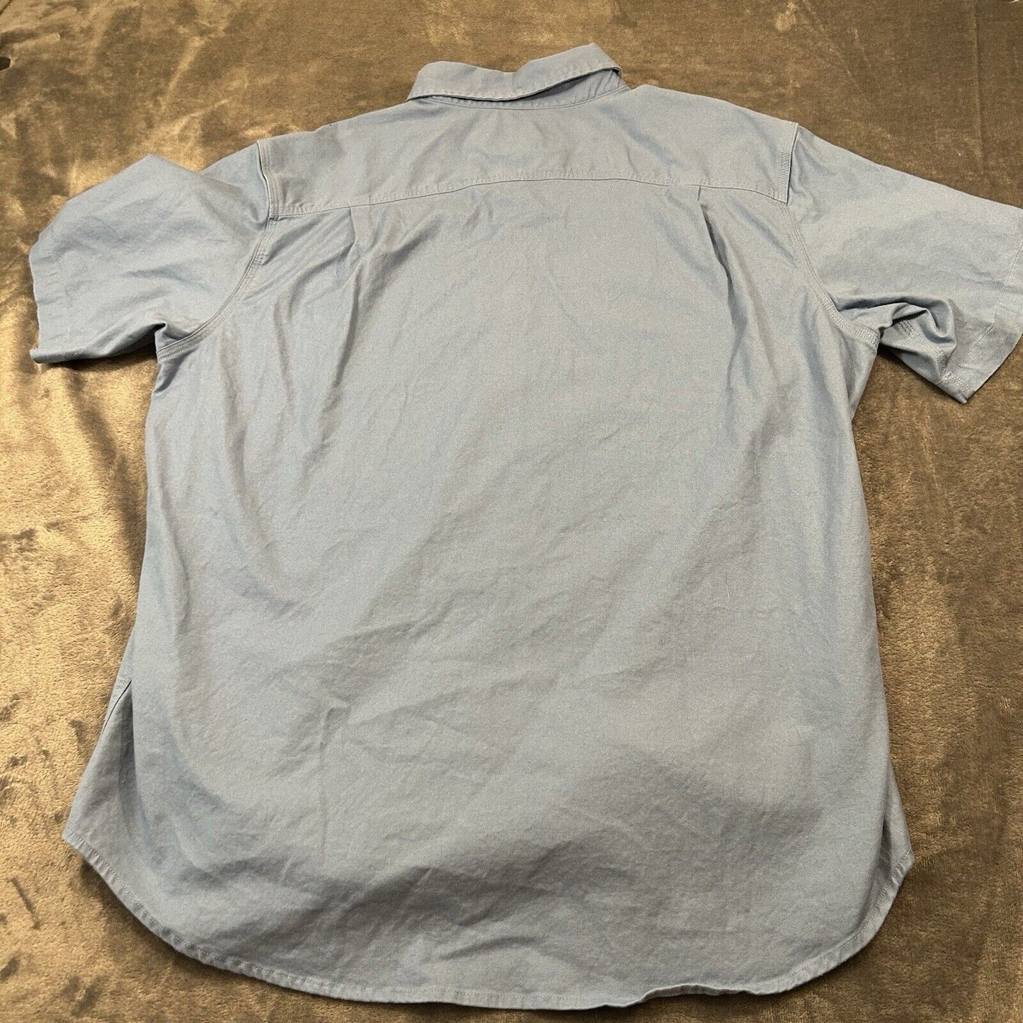 Carhartt Shirt Mens Extra Large Blue Button Up Short Sleeve Relaxed Fit Workwear