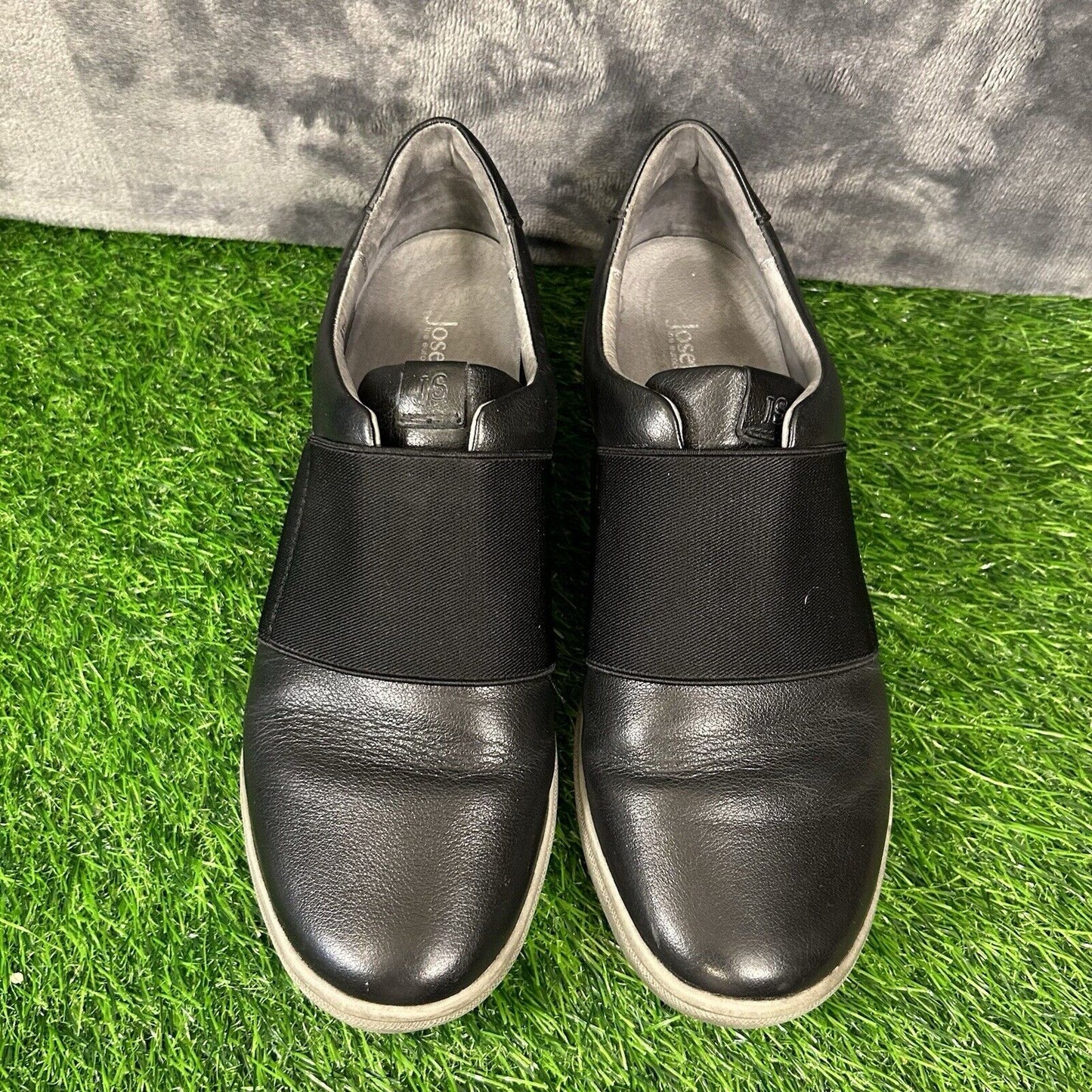 Josef Seibel Damen Womens 9 Black Leather Shoes Sneakers Casual Slip On Fashion