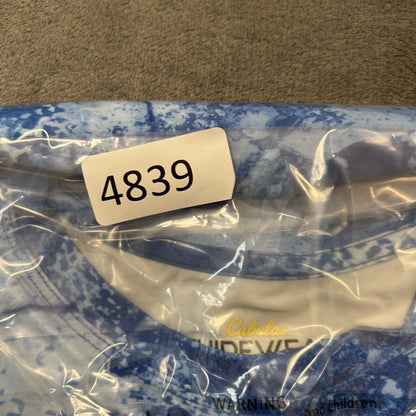 Cabelas Guidewear Shirt Men Medium Blue Camo Long Sleeve Casual Outdoor Athletic