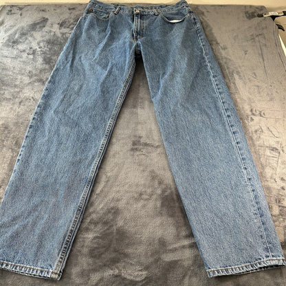 Levis 550 Jeans Mens 38x34" Blue Original Straight Leg Denim Pants Casual Work