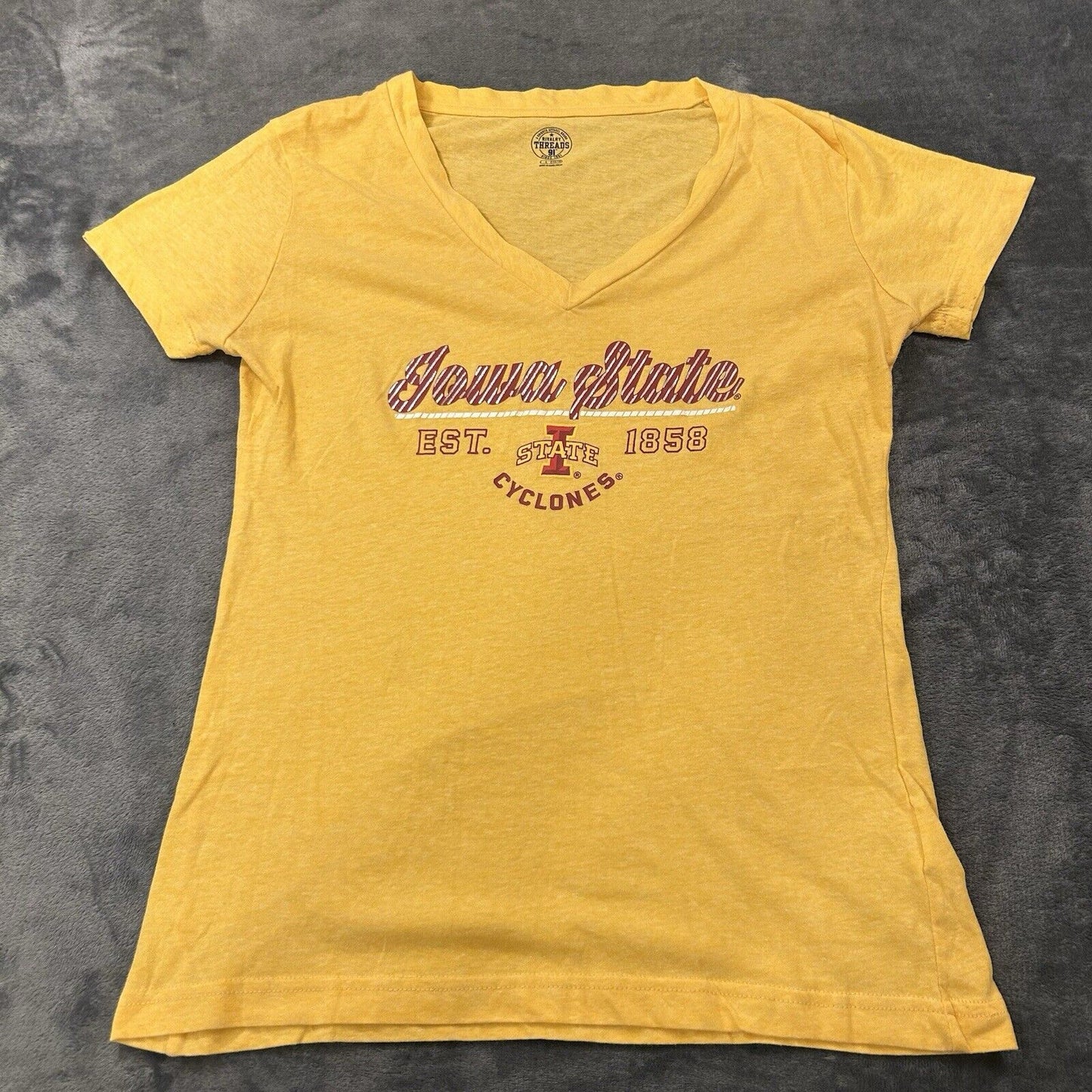 Iowa State Cyclones Shirt Womens Large Yellow/Gold Short Sleeve Rivalry Threads