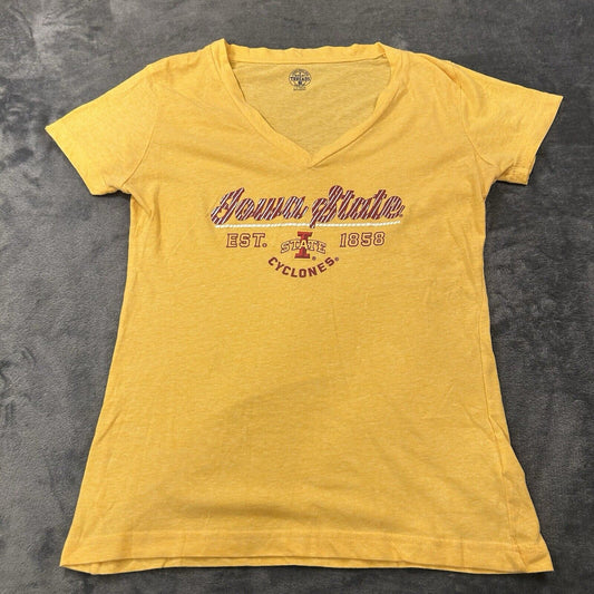 Iowa State Cyclones Shirt Womens Large Yellow/Gold Short Sleeve Rivalry Threads