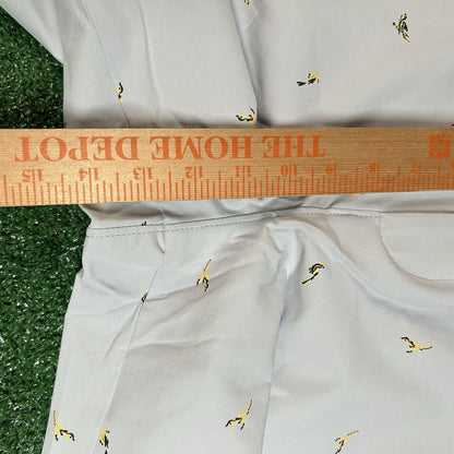 Under Armour Golf Shorts Mens 40" Gray Flat Front Bird Print Water Resistant New