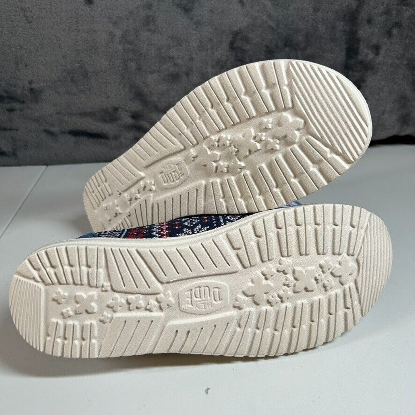 Hey Dude Wendy Winter Sweater Slip On Loafers Casual Shoes Blue Womens 8 New