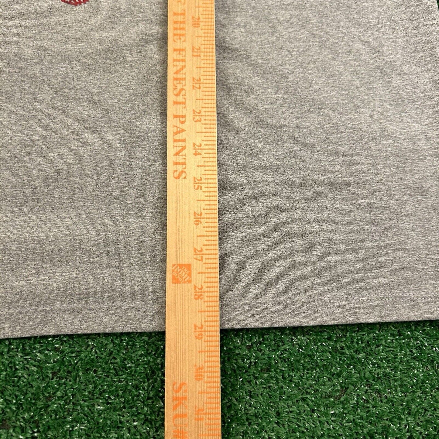 Wisconsin Badgers Shirt Mens Large Gray Red Short Sleeve Casual T-shirt Adidas