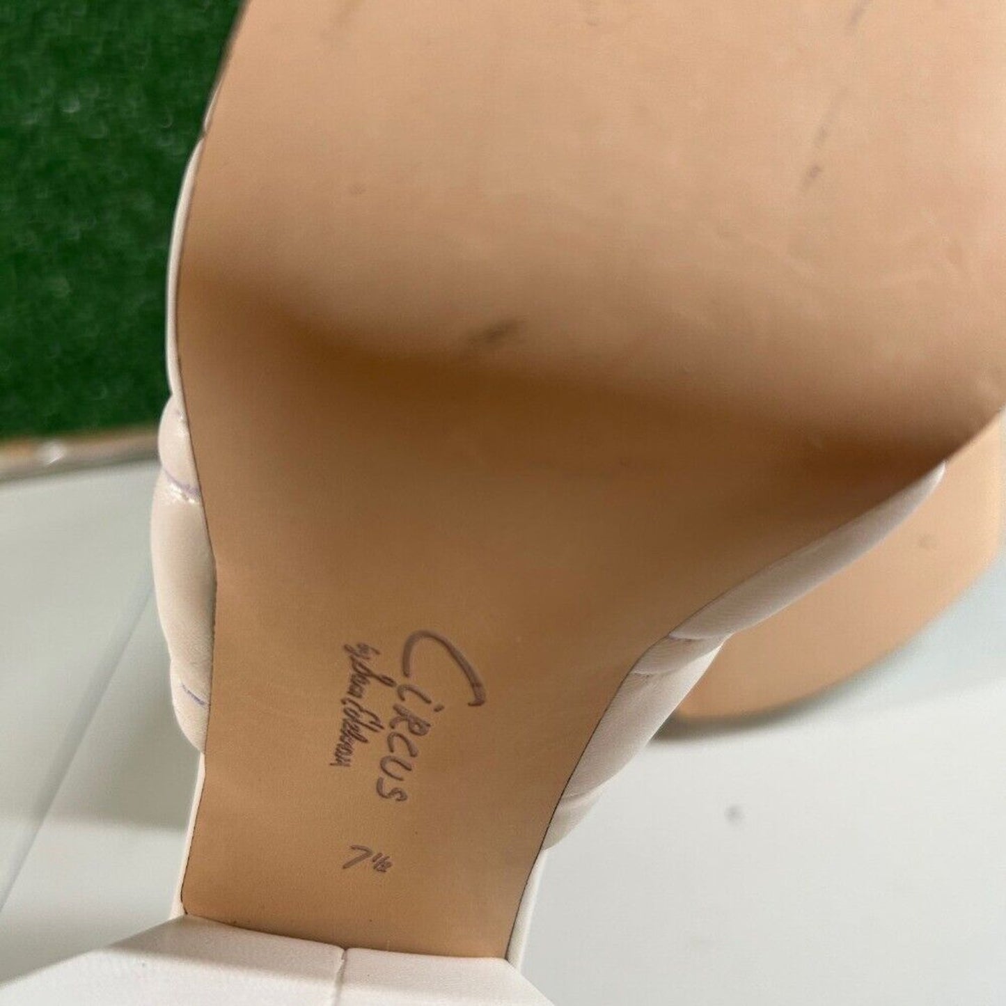 Circus by Sam Edelman Marlie Platform Sandals Block Heel White Womens 7.5 M