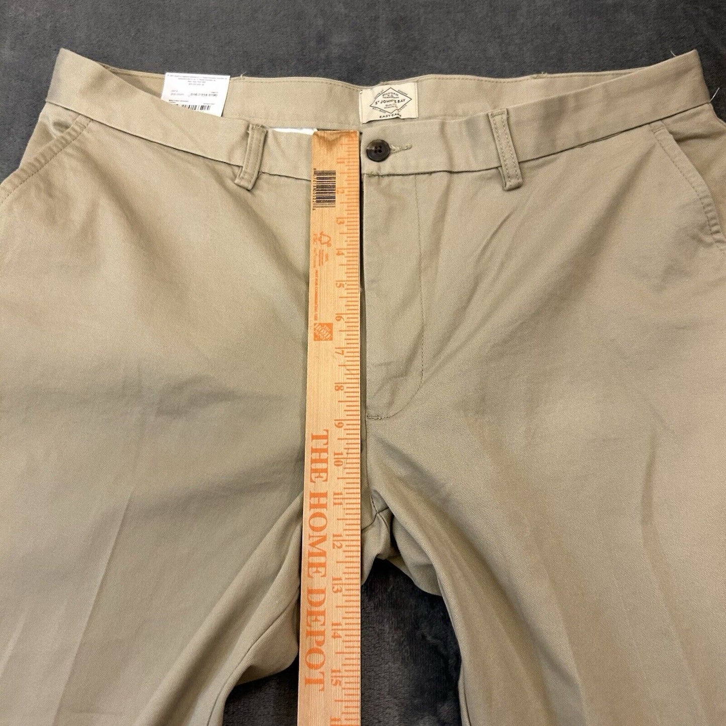 St Johns Bay Chino Pants Mens 40x30" Brown Straight Leg Work Classic Fit Stretch