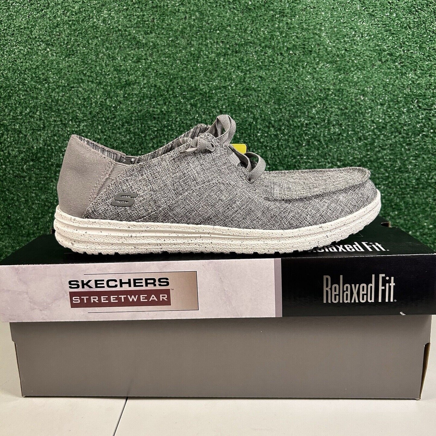 Skechers Melson Planon Mens 9 Gray Shoes Loafers Walking Comfort Slip On NEW