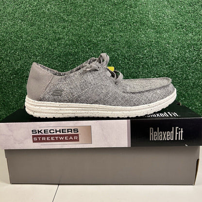 Skechers Melson Planon Mens 9 Gray Shoes Loafers Walking Comfort Slip On NEW