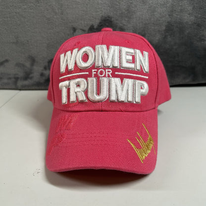 Women for Trump Baseball Hat Cap Womens Strap Back Hot PInk Usa Adjustable