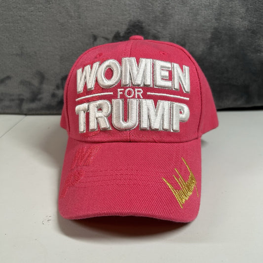 Women for Trump Baseball Hat Cap Womens Strap Back Hot PInk Usa Adjustable