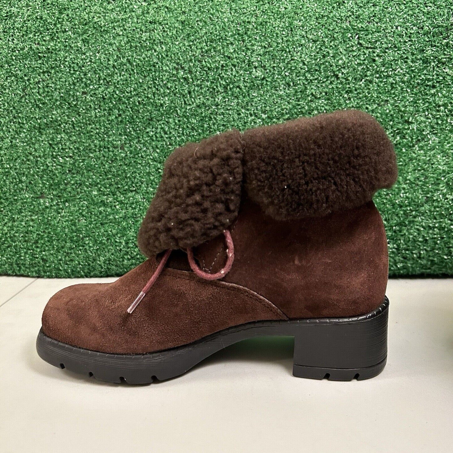 Sorel Combat Ankle Boots Womens 6.5 M Brown Leather Outdoor Fur Trim Comfort