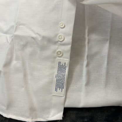 Stafford Shirt Mens 16.5 White Button Up Short Sleeve Athletic Fit Casual New