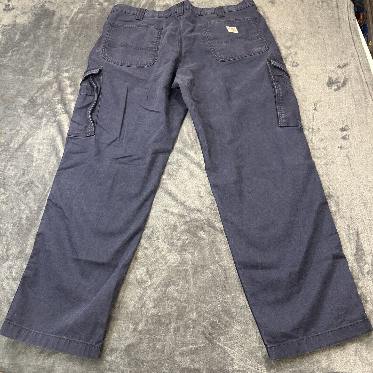 Carhartt Flame Resistant Pants Mens 40x30” Blue Chino Work Outdoor Side Pockets