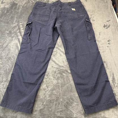 Carhartt Flame Resistant Pants Mens 40x30” Blue Chino Work Outdoor Side Pockets