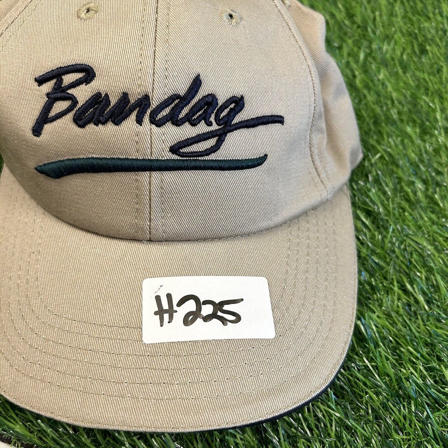 Vintage Bandag Hat Cap Mens Strapback Tan Black Logo Retro Y2K K-Products Usa