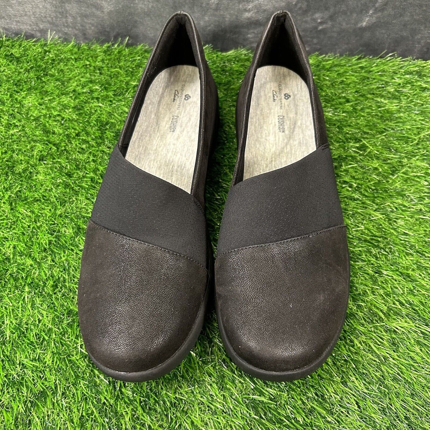 Clarks Sillian 2.0 Moon Womens 12 M Black Shoes Loafers Slip On Comfort Casual