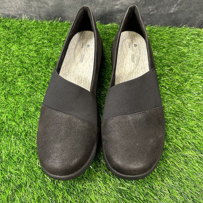 Clarks Sillian 2.0 Moon Womens 12 M Black Shoes Loafers Slip On Comfort Casual