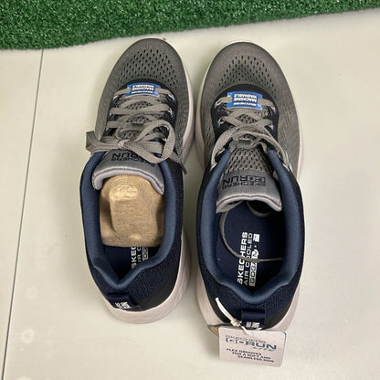Skechers Go Run Lite Mens 9.5 Gray Navy Shoes Sneaker Athletic Comfort NEW