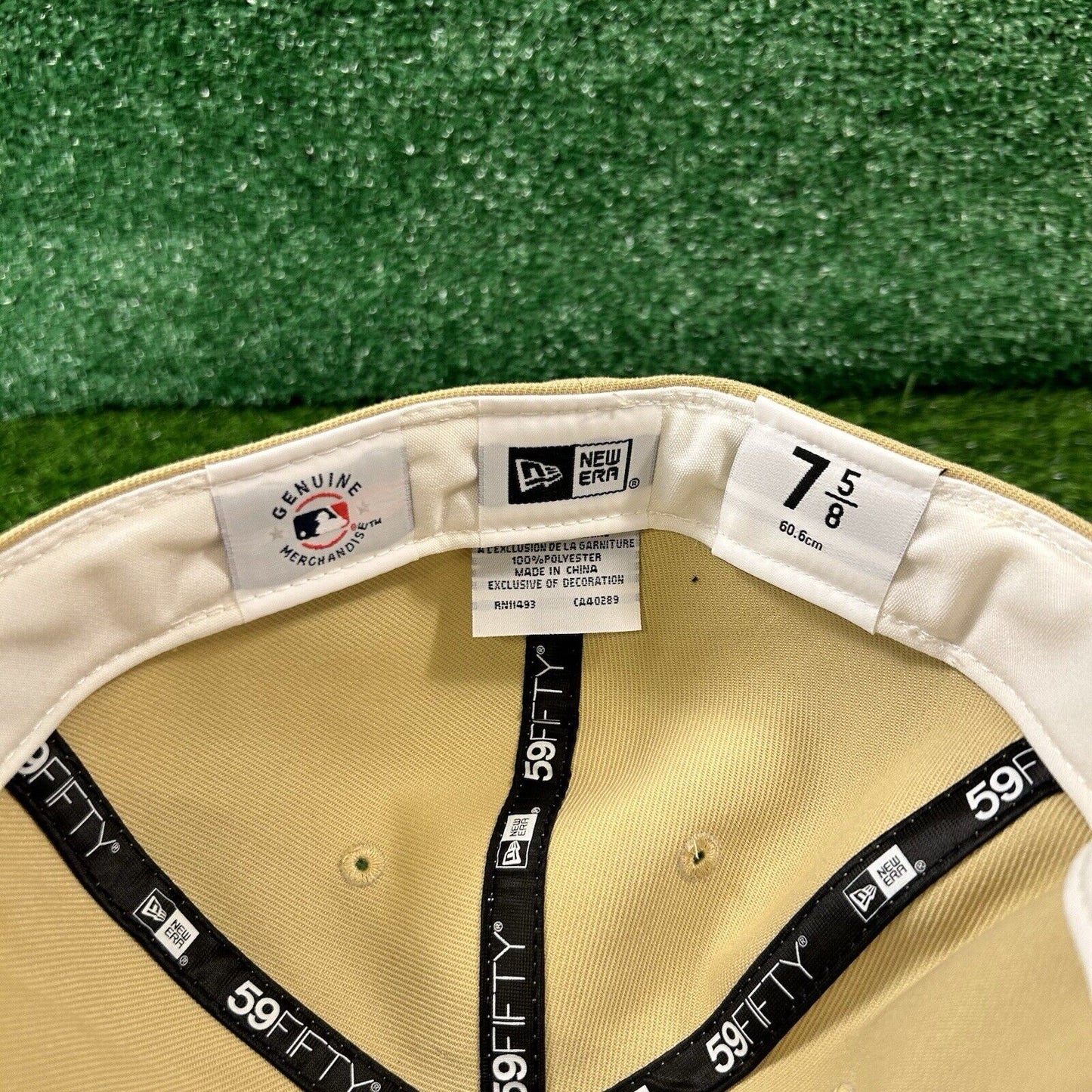 Houston Astros Hat Cap Mens 7 5/8 Beige Green Birchwood New Era Baseball MLB NEW