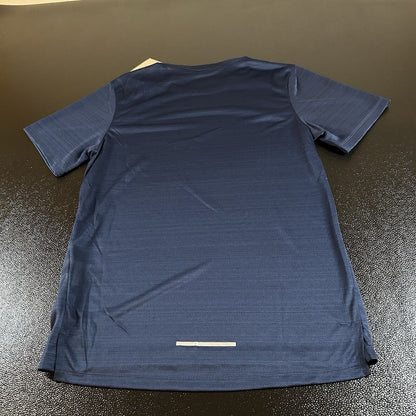 Nike Running Shirt Mens Small Navy Dri-Fit Mesh Lightweight Short Sleeve New