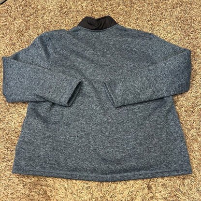 Eddie Bauer Fleece Sweater Mens XXL 2XL Blue Pullover Quarter Zip Outdoor