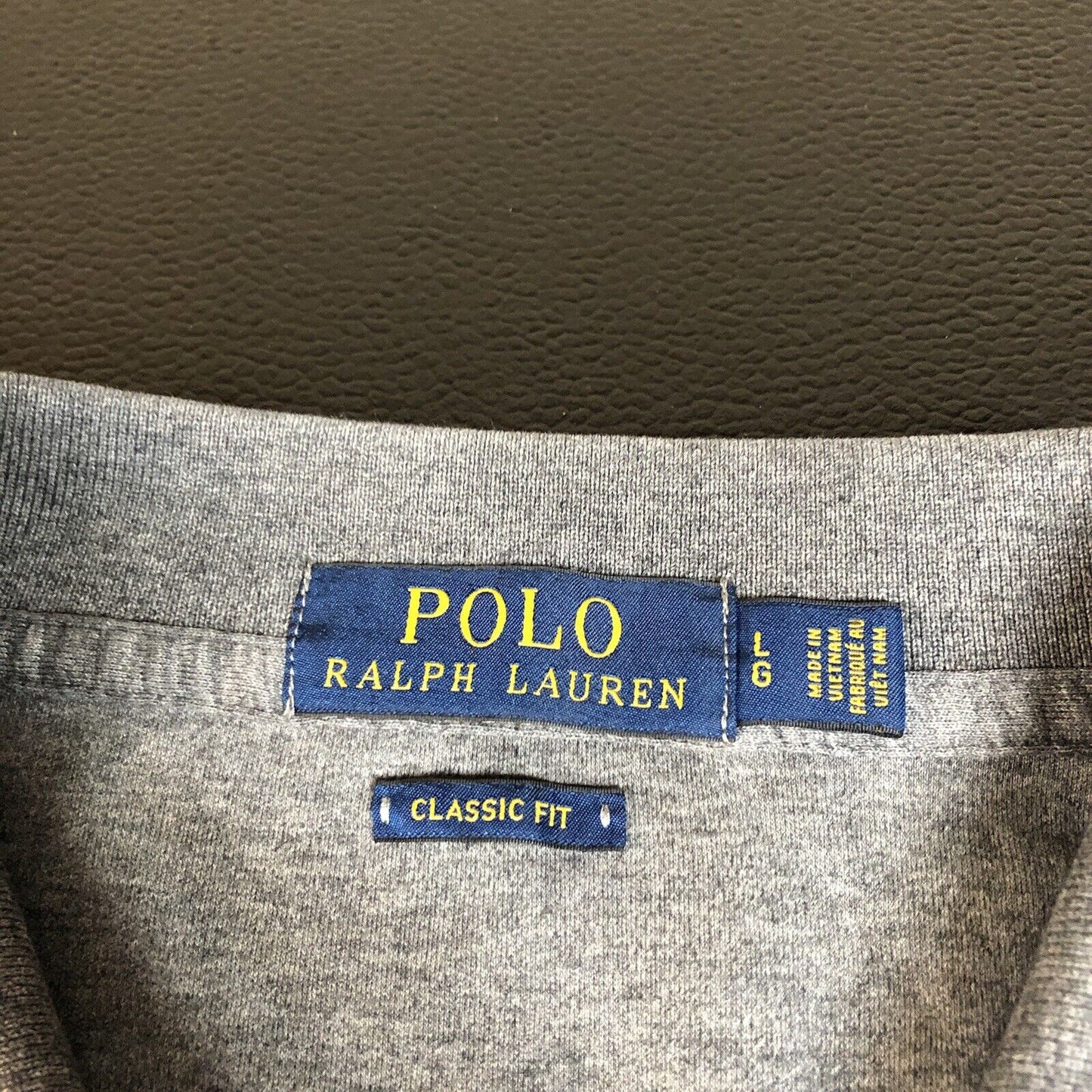 Polo Ralph Lauren Polo Shirt Mens Large Gray Classic Fit Flesh Pony Short Sleeve