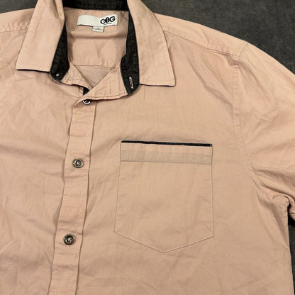 GBG Los Angeles Shirt Mens Medium Salmon Button Up Short Sleeve Casual Work