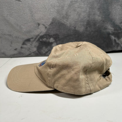 Vintage Reagan Library Air Force One Hat Cap Mens Tan Strap Back Adjustable