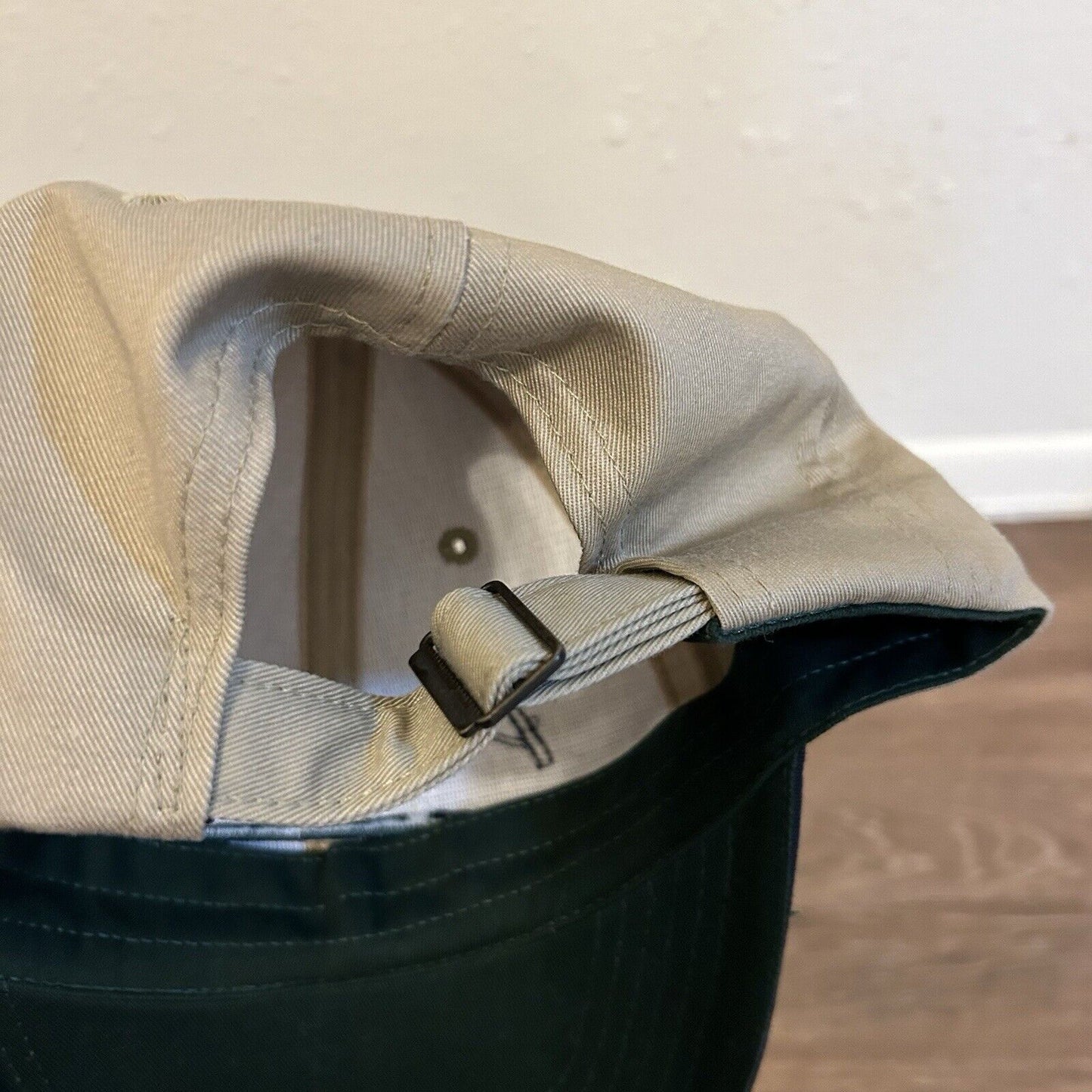 Vintage Bandag Hat Cap Mens Strapback Tan Black Logo Retro Y2K K-Products Usa