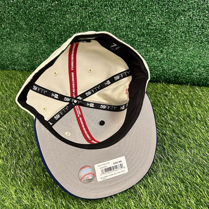 New York Yankees Hat Cap Mens 7 3/4 White Blue New Era Big League Chew MLB NEW