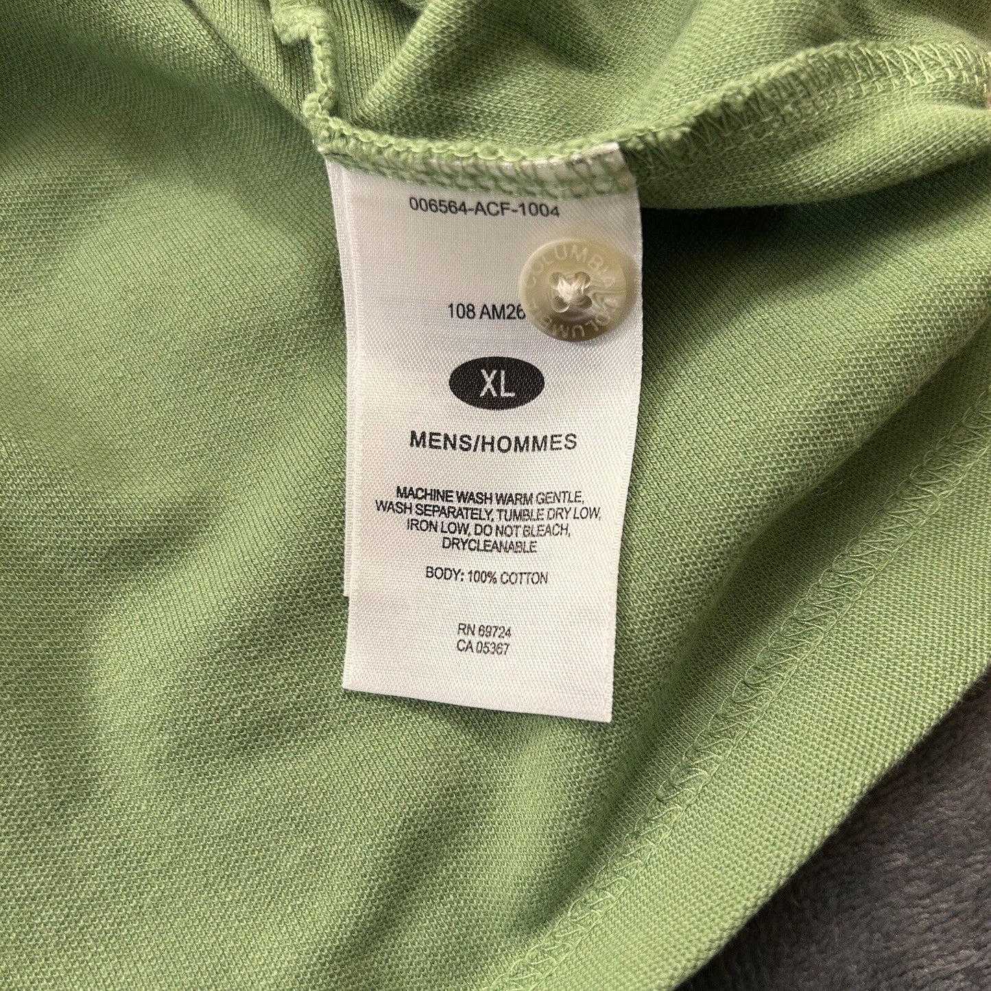 Columbia Polo Shirt Mens Large Green Short Sleeve Casual Work Outdoor