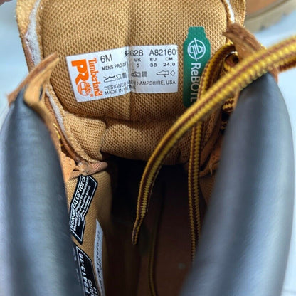 Timberland PRO Sawhorse Work Boot Composite Safety Toe Wheat Leather Kids Size 6