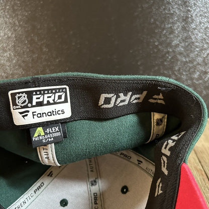 Minnesota Wild Hat Cap Men Small / Medium Green Red Stretch NHL Hockey Fanatics