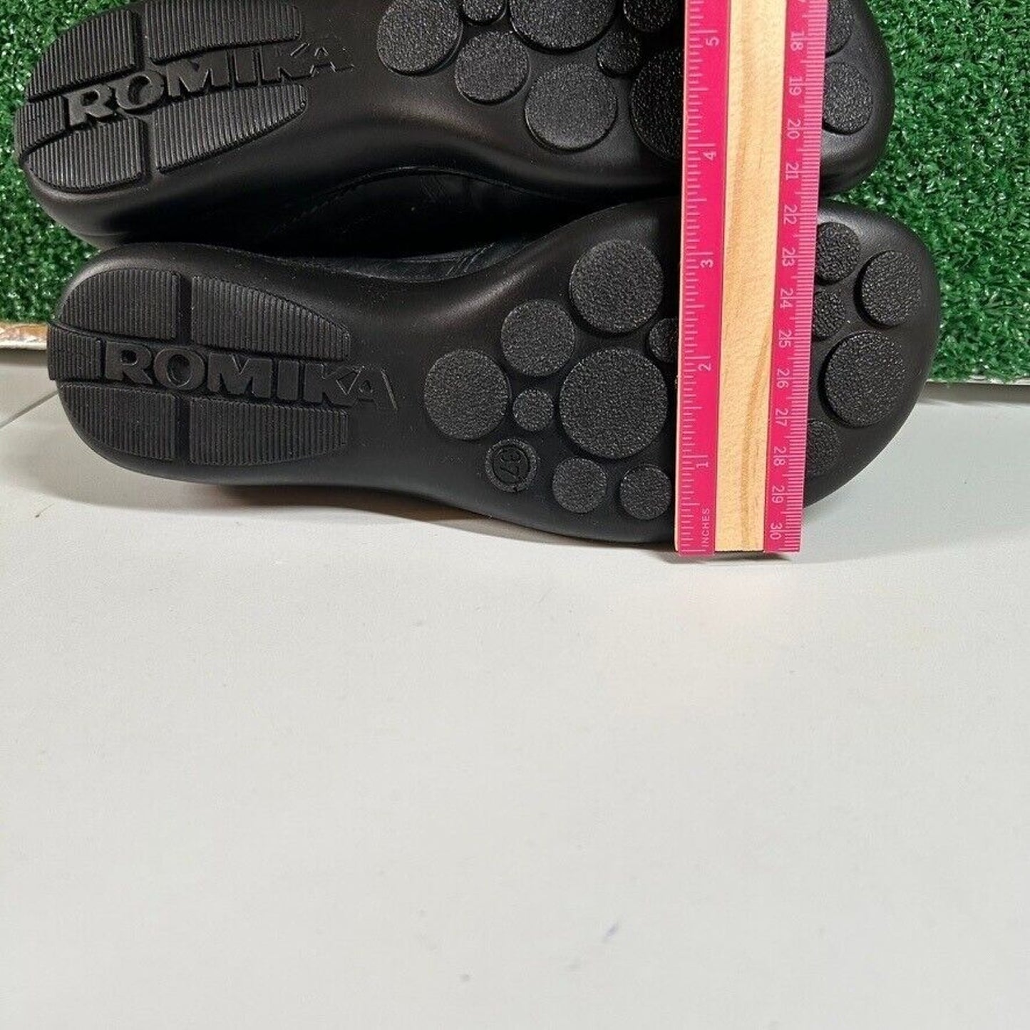 Romika Slip On Clogs Comfort Work Shoes Black Leather Loafer Womens 6-6.5 / 37EU