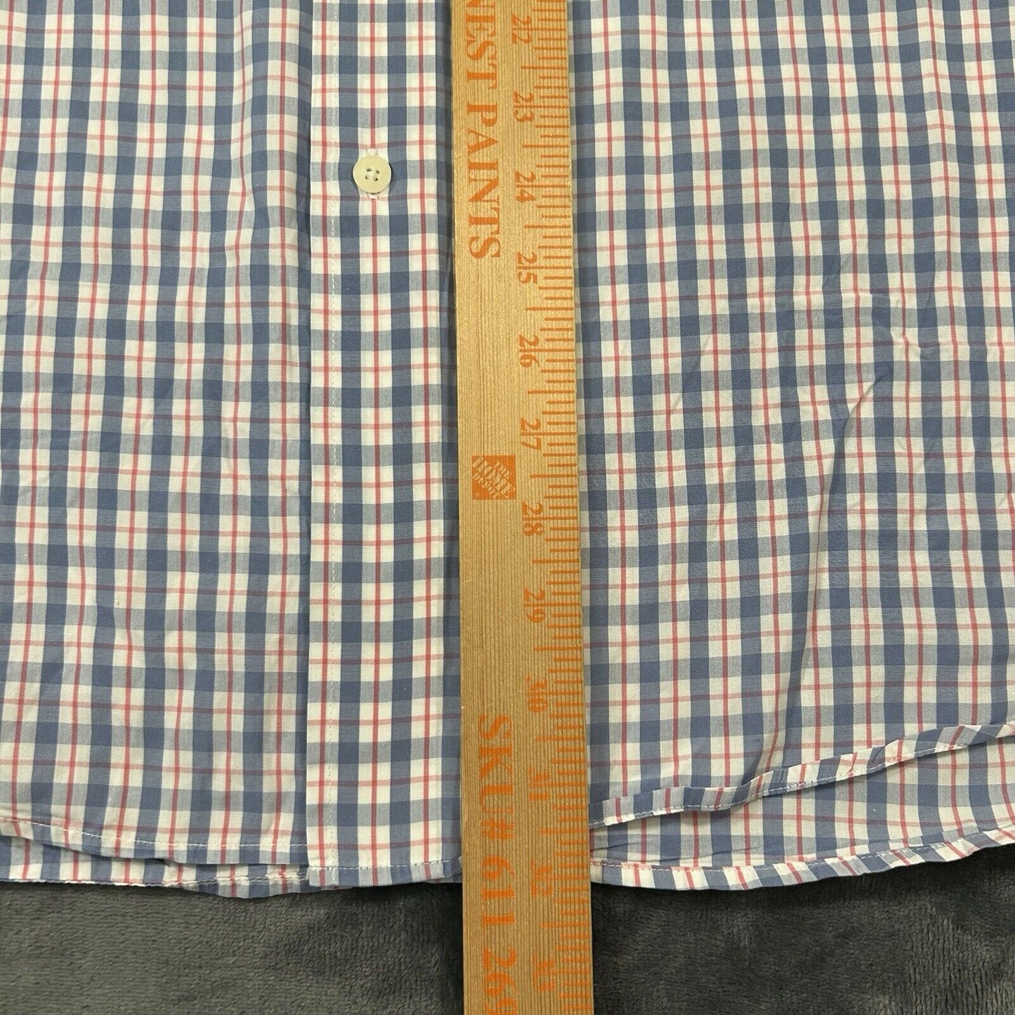 Fairway Greene Shirt Mens Large Blue White Red Check Button Up Long Sleeve Golf